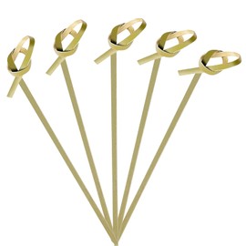 500 Pieces Knot Shaped Bamboo Sticks Long Toothpicks for Appetizers Cocktail Picks for Drinks 4.7 Inch Bamboo Skewers for Appetizers Charcuterie Boards Accessories