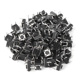 Taktiler Drucktastenschalter, Selbstrückstellendes Micro-Momentary-Tact-Kit, 100 Stück, Einfache PCB-Installation, Stabiles Design, 6 X 6 X 5 Mm