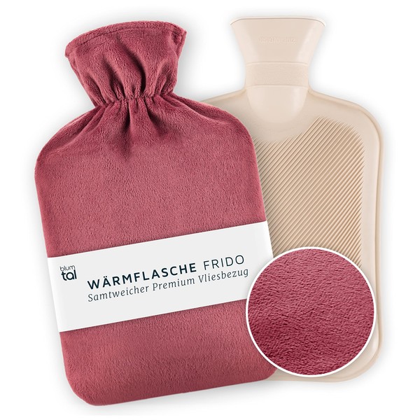 Blumtal Hot Water Bottle with Soft Cover, 1.8 L, Hot