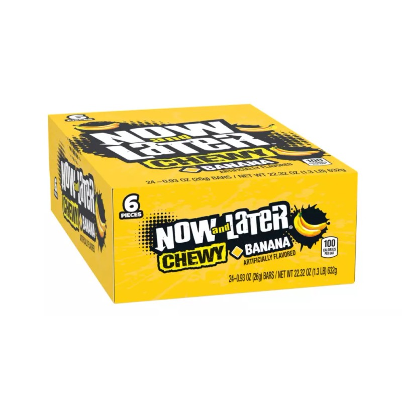 Now & Later Soft Taffy Chewy Banana Fruit Chews,0.93 Ounce