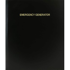 BookFactory Emergency Generator Log Book/Journal/Logbook - 120 Page, 8.5''x11'', Black Hardbound (XLog-120-7CS-A-L-Black(Emergency Generator Log Book))