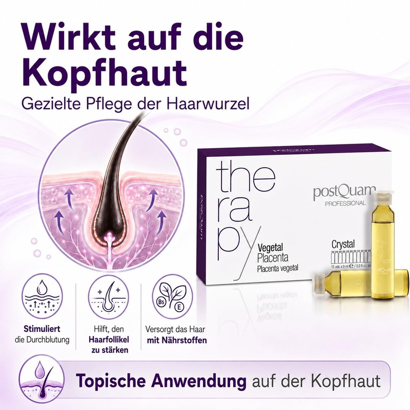 PostQuam Hair ampoules with plant placenta - intensive care for