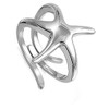 Sterling Silver Women's Unique Starfish Ring Polished 925 Band 21mm