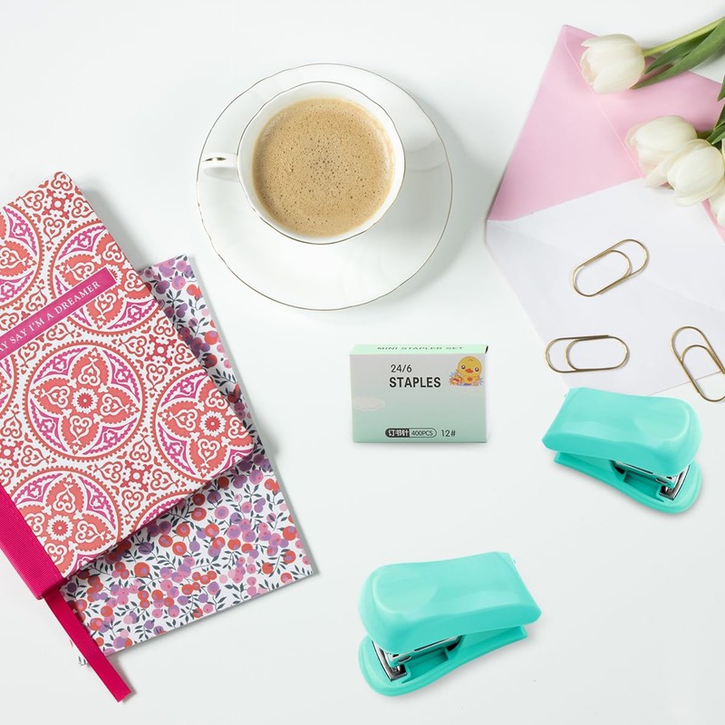 Luckious Mini Effortless Desktop Staplers - Simplify Your Stapling Tasks