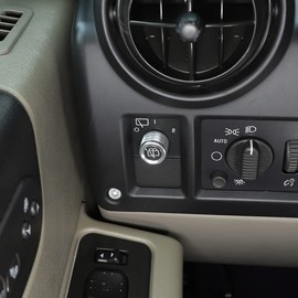 Center Console Rear Windshield Wiper Switch Button Knob Trim Cover Compatible with Hummer H2 2003-2007, Aluminum Alloy Decorative Accessories (Silver)