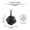 Black Obsidian Rose Necklace Natural Crystal Flower Amulet Protection Pendant