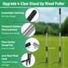 GOXAWEE Weed Puller Tool, 4-Claw Stand Up Weeder with Adjustable
