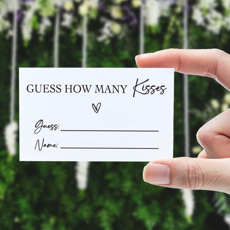 Guess How Many Kisses Bridal Shower Game, 1 Sign &