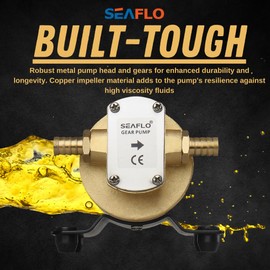SEAFLO 12v Self Priming Impeller Gear Pump 3.2 GPM/12.0 LPM for Diesel Lubricants Machinery Fuel Scavenge Oil Transfer