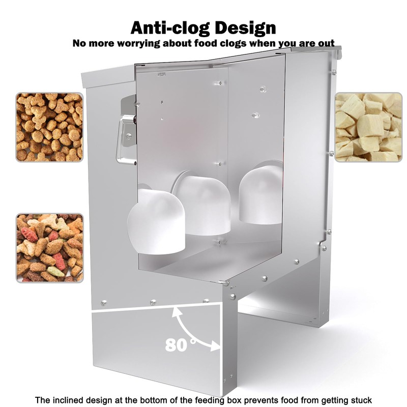 Kinchoix Metal Chicken Feeder Large Capacity 25lbs Automatic Metal Chicken