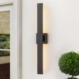 Zicbol Black Modern LED Outdoor Wall Sconce 31.5" Long Outdoor Wall Lights Exterior Lighting Fixtures for House Porch Patio Garage Front Door, Easily Install Anywhere