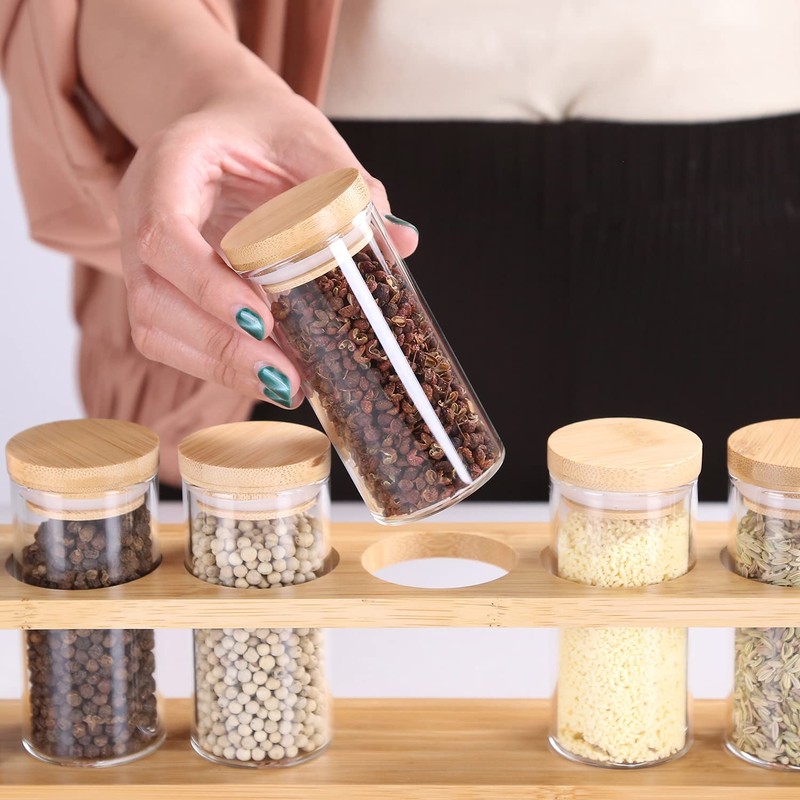 KKC HOME ACCENTS Glass Spice Jars set of 6 with