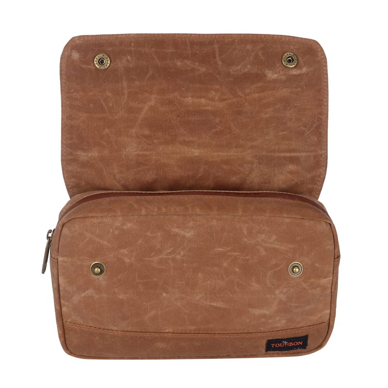 TOURBON Wax Canvas Bike Panniers Bicycle Tool Pouch Handlebar Bag