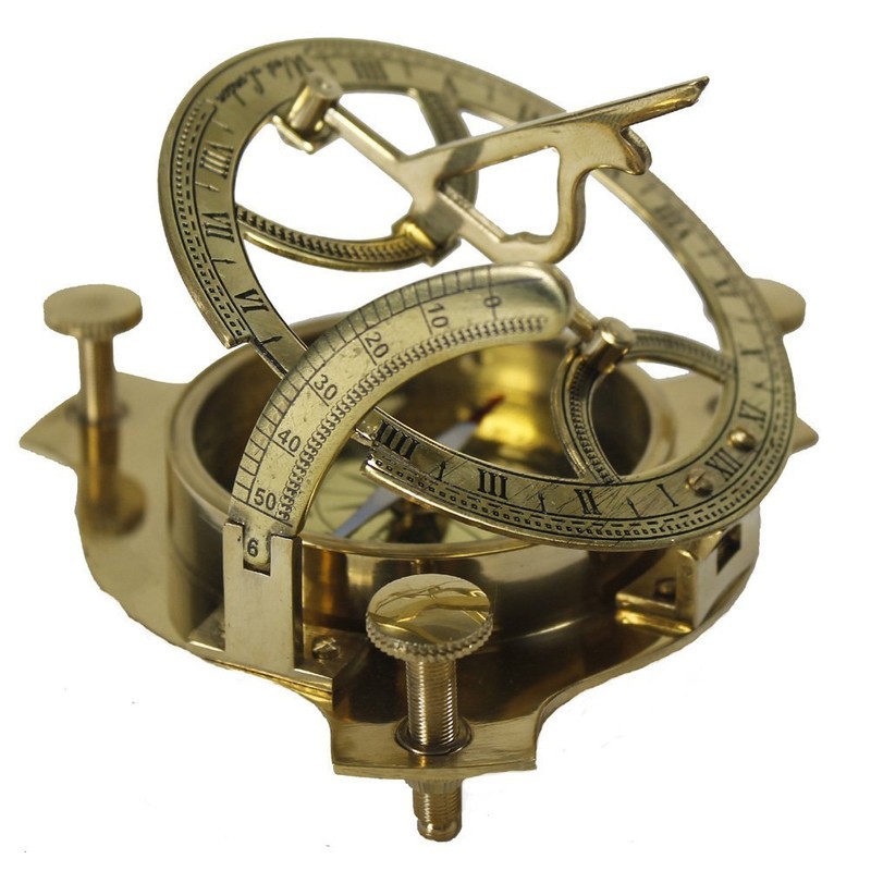 Nautical Captain Brass Sundial Compass Solid Brass Compass