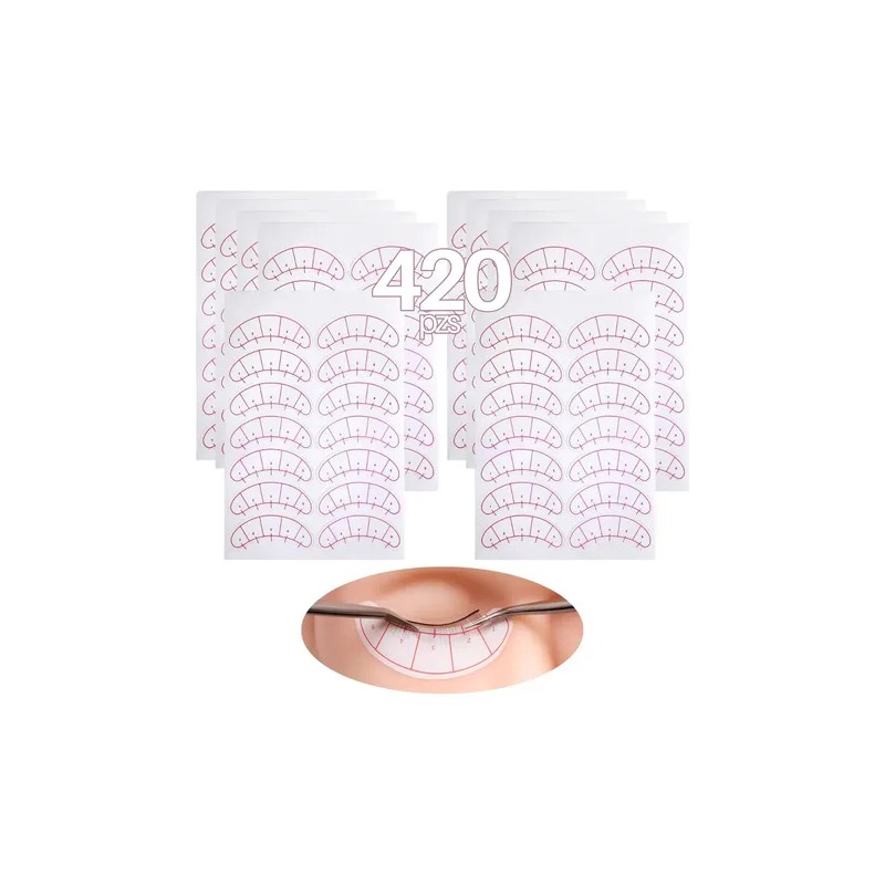Parches Guía Extensión Pestañas Eyelash Extension Guide Patches, 420 Pcs
