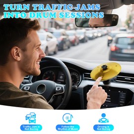 Car Cymbal Air Vent: Adjustable Mini Drum Crash Cymbal for Vent & Dashboard - Crisp Metallic Sound for Driver Drummer - Easy Clip-on Musical Car Accessories Interior - Gift for Road Trip & Music Lover