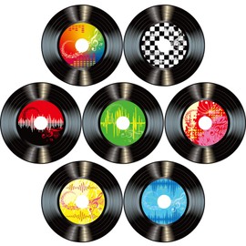 Boao 35 Pieces 7 Inch 1950's Records Decorations Rock and Roll Music Party Decorations 70's Wall Vinyl Records for Disco Birthday Music Theme Party