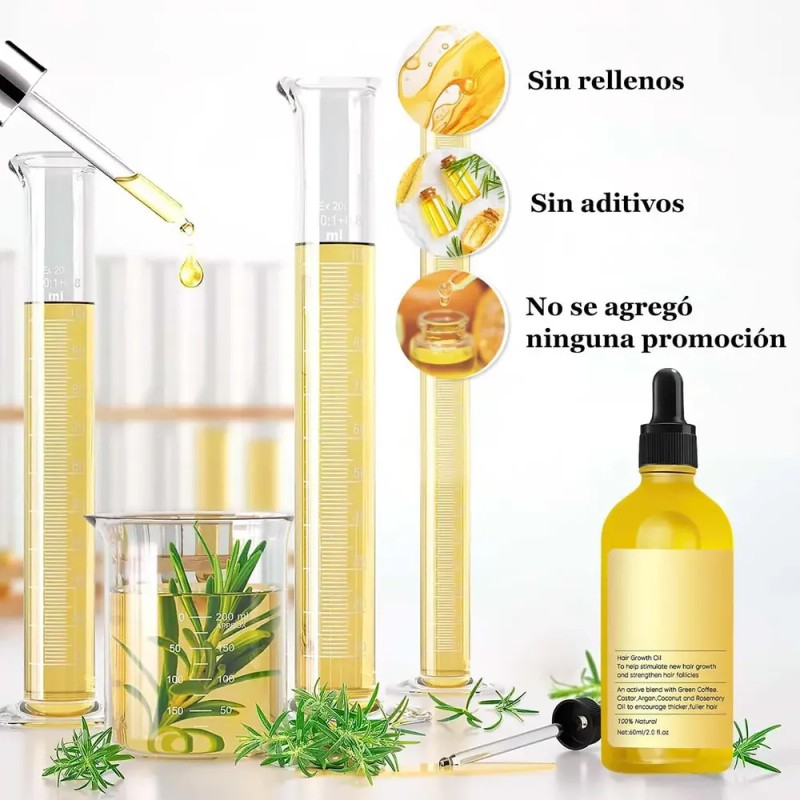 60ml*3 Aceite Vegano Natural Para El Crecimiento Del Cabello