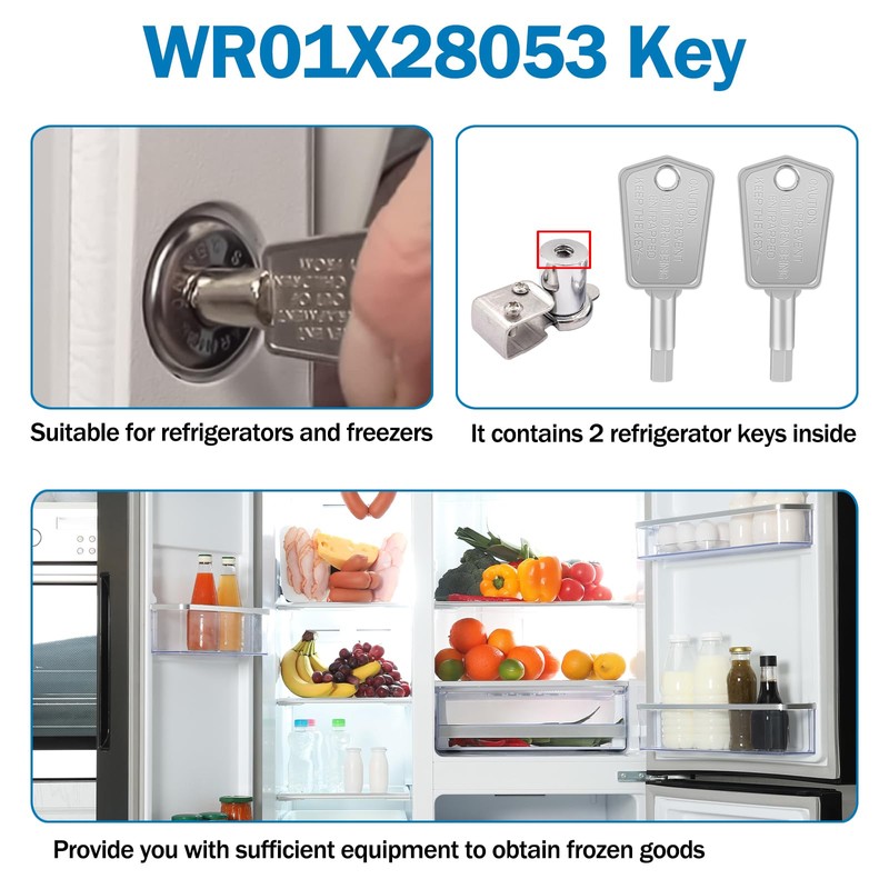 WR01X28053 Freezer Door Key Replacement Haier GE Fridge Key RF-3898-01