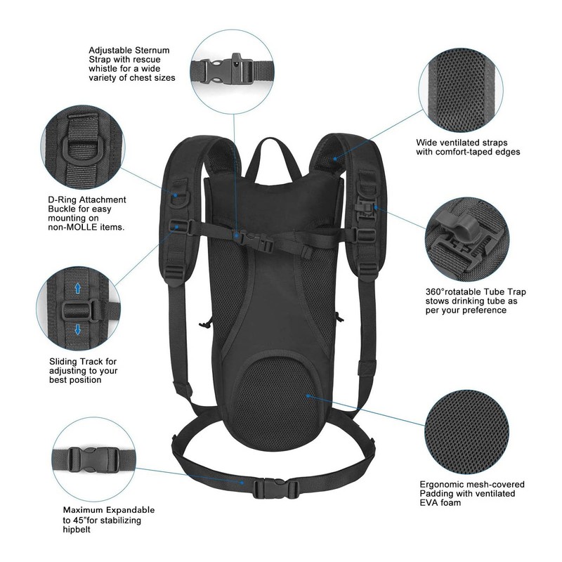 Insulated Hydration Backpack Waterproof Multi Compartment Large Capacity Thermal Water