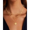 JECOMY Layered Gold Necklace for Women, 14K Gold Plated Necklace