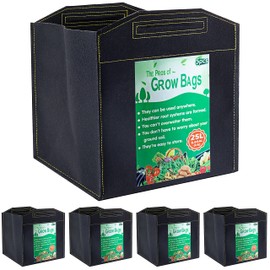Growerz GrowPotz 25 Litre Square Grow Bags (Pack of 5)