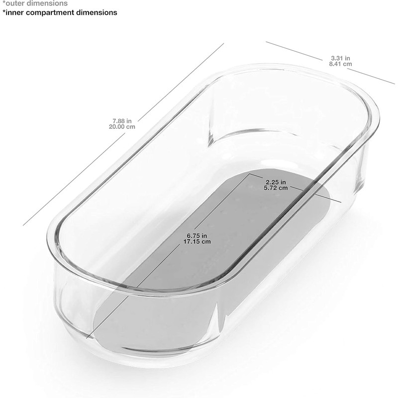 madesmart - 90666 madesmart Clear Soft Grip 8x3 Bin Organizer,