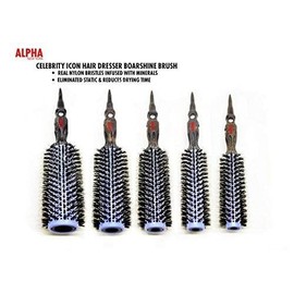 Boar Bristle Hair Brush Boar Shine Real Nylon Bristles infused With mineral Eliminated Static Reduced drying timeBy Alpha New York