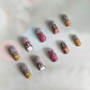 Christmas Press on Nails Medium Square Fake Nails Cartoon Penguin