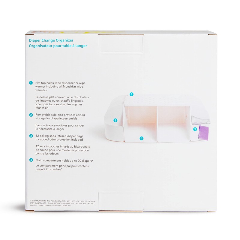 Munchkin® Diaper Change Organizer, Green/white