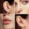 MILACOLATO 14K Real Gold Nose Rings Studs Simulated Diamond CZ