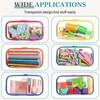 Sanwuta 6 Pcs Clear Hard Zipper Case Plastic Zipper Pouches