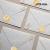 250pcs Gold Envelope Seal Stickers, Flowers | Elegant Embossing Gold