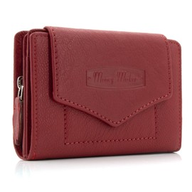 ekavale Women's Wallet with Push Button Flap RFID Soft Leather, red, Wallet