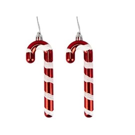 GujCO Candy Cane Christmas Decorations (2 Pcs) Red and White Xmas Tree Hanging Ornaments Santa Stick for Home Decor Gift and Perfect Decoration Ideal for Holidays New Year's Indoor & Outdoor Parties