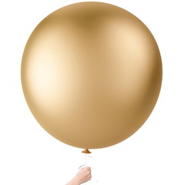 LovesTown 4PCS Large 36 Inch Champagne Gold Balloons, Gold Latex Big Balloons for Birthday Baby Shower Graduation Engagement Anniversary Wedding Party Supplies Retirement Tea Casino Disco Decoration