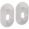 Spectrum Diversified Wall Mounted Magnetic Classic Hook, 2-Pack, White