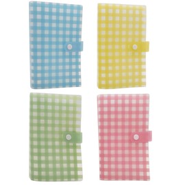 MIAO YUAN 4 PCS 120 Slots (2.3×3.5") Nail Art Sticker Storage Books, Empty Collection Album for DIY Stickers,Artistic Decals Display Set Transparent Photo Book - Plaid