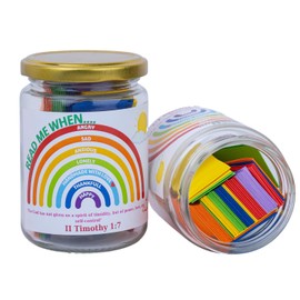 Bible Verse Jar,Read Me When Bible Verses Jar for Emotions and Feelings,Scripture Prayer Cards Hope Jar,Religious Graduation Gift,Bible Study Church Christian Gifts (Rainbow)