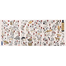 Todaya Shoten Rien Dyeing Tenugui, Kuniyoshi Utagawa, Portrait of Kuniyoshi Utagawa, 352, Approx. 14.6 x 35.4 inches (37 x 90 cm)