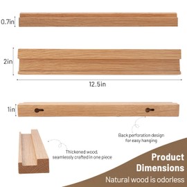 NIUBEST Vinyl Record Wall Mount, 2 Pack - Record Shelves Holder for Record Display Record CD Book Artwork Vintage Home Storage (Wood Color)