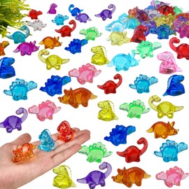 60 Pcs Mini Resin Dinosaurs, Plastic Dinosaur Figures, Mini Resin Animals, Decorative Miniatures for Terrariums, Vase Fillers, Desk Decor, Party Favors, and Easter Decorations,Suitable for Adults
