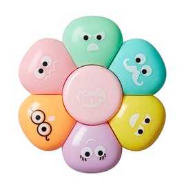 Tinc Pastel Flower Highlighters - 6 cute colours to choose from: pink, orange, green, yellow, blue and purple - fun face designs on each highlighter - great for school or the office