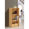 Hodedah Import 3 Shelf Bookcase, Beech
