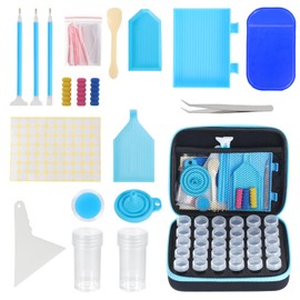 Kinsinder 30 Slots Diamond Painting Storage Boxes, 5D Diamond Painting Accessories for DIY Diamond Painting Accessories DIY Art Craft (Blue)