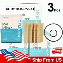 OEMASSIVE 3 Engine Oil Filter 04152-YZZA1 For Toyota Camry RAV4 Lexus ES350 RC200T NX300H