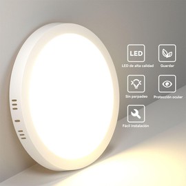 CHENBEN - Lampara de Techo 4000K, Lamparas de Techo para Interior de Casas, Lámpara de Techo, Lámparas de Techo para Baño/Cocina/Recámara/Sala (22cm 18W)