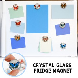 12Pcs Butterfly Glass Fridge Magnets Vintage Magnet Refrigerators Cute Butterflies Sticker for Kitchen Office Whiteboard Locker Decor