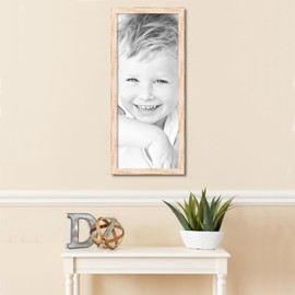ArtToFrames 13x32 Inch White Picture Frame, This 1.25 Inch Custom Wood Poster Frame is Knotty Pines Pecan with White Wash - Comes with Economy Acrylic and Corrugated Backing (2WOMD10902-13x32)