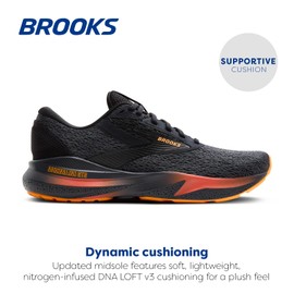 Brooks Men’s Adrenaline GTS 24 Supportive Running Shoe - Black/Ebony/Burnt Sienna - 12 Medium